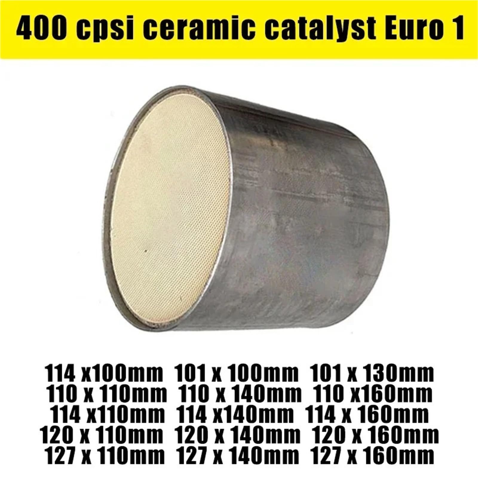 Auto-Katalysatoren Sport Renn Katalysator Universal Katalysator EURO 1 400 Cpsi High Flow 101/114/120/127 * 100 Mm Sport Katalysator Drei Weg Runde(EURO 1 101X100 mm)