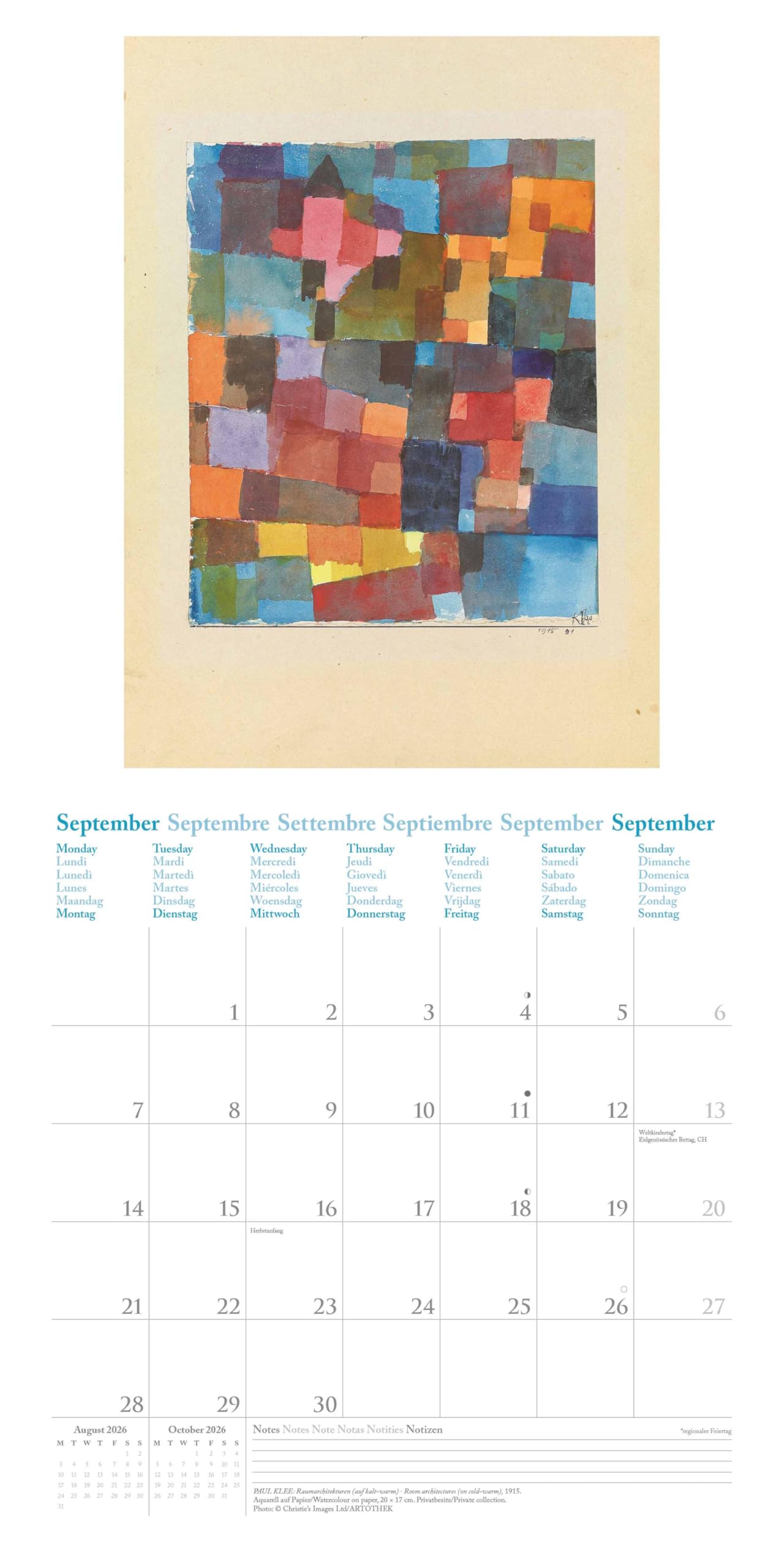 teNeues - Bauhaus 2026 – Kunst-Wandkalender 30x30 cm (30x60 cm geöffnet) | Broschürenkalender mit Meisterwerken für Bauhaus-Fans & Kunstliebhaber