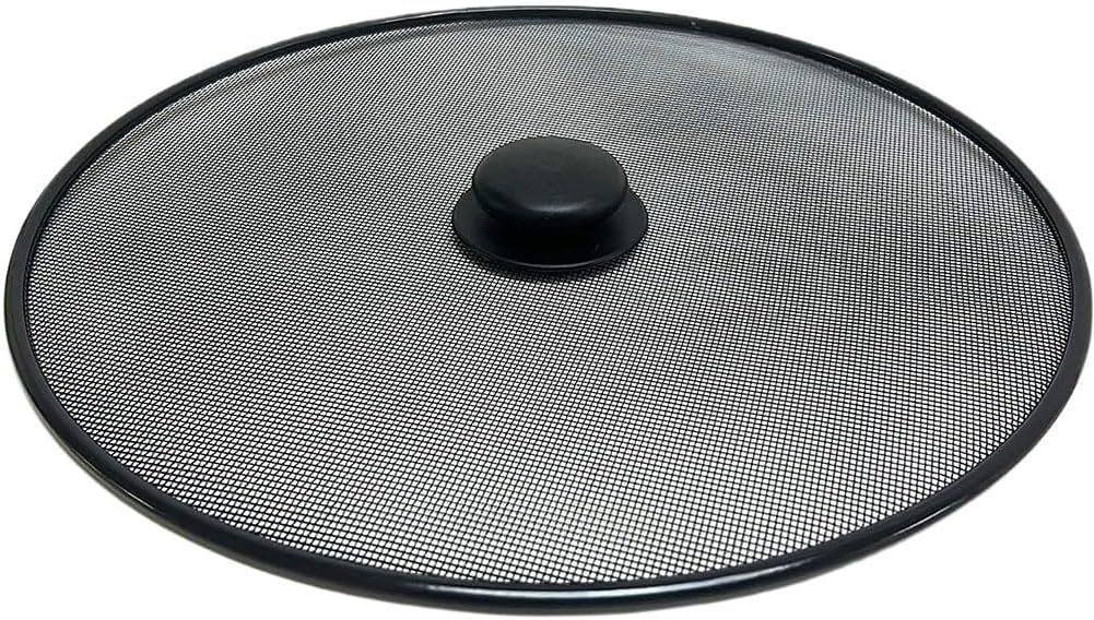 Amosfun Stainless Steel Mesh Splatter Guard Pan Lid Splatter Screen Cover With Knob Handle for Frying Pan Skillet Diameter 13 Inch