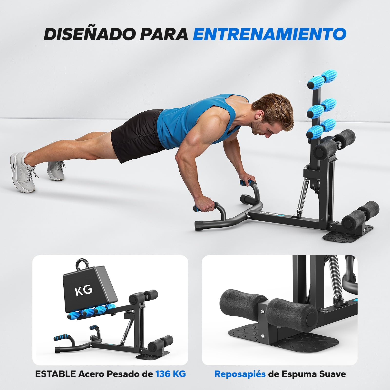MERACH Squat Machine, Máquina de Sentadillas en Casa con 3 Niveles de Resistencia & MAX de 136 KG, Segura y Fácil de Usar, Entrenador de Sentadillas para Fitness & Tonificación, Recuperación - Negro