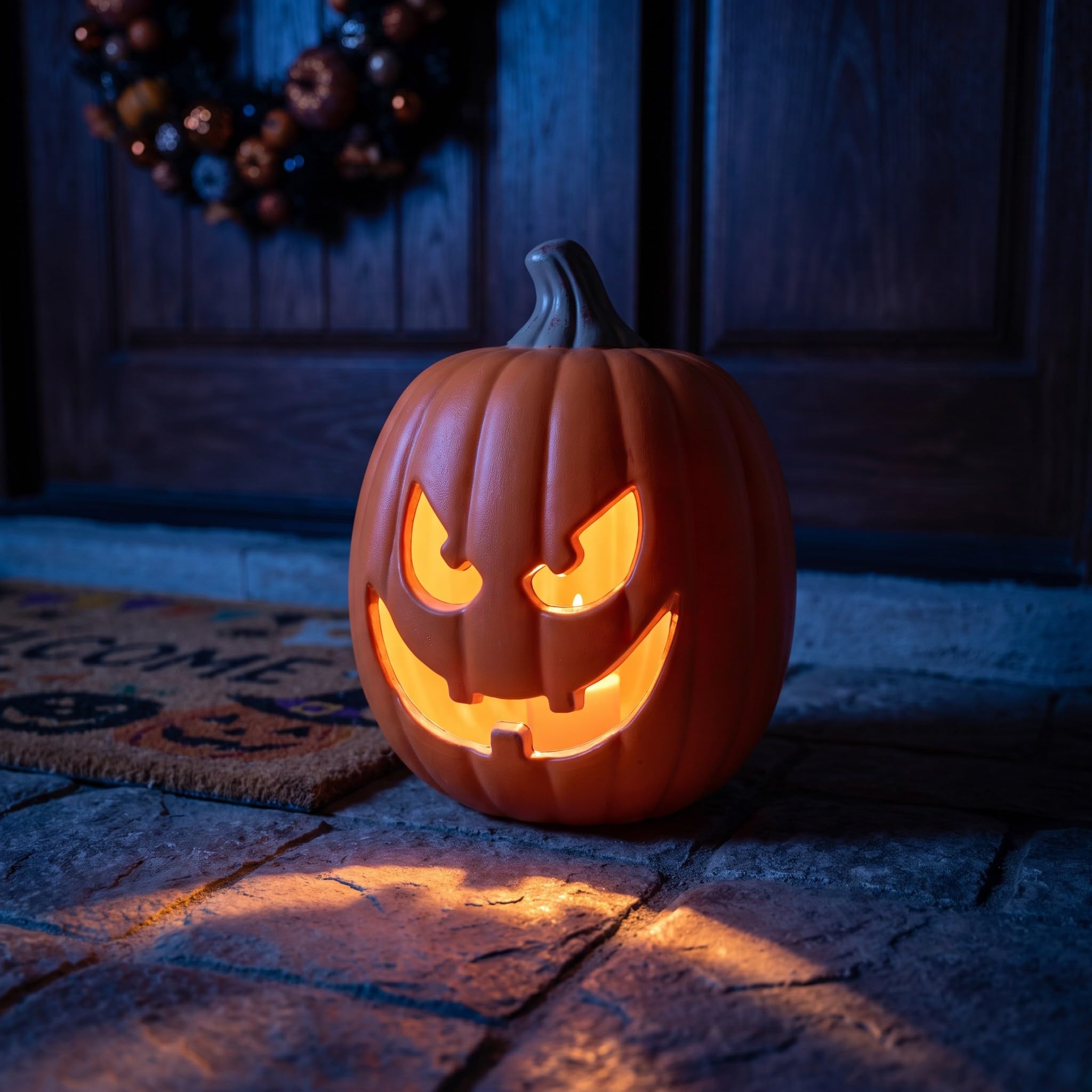 ibasenice Dyniowa latarnia Jack O'Lantern – jesienna dekoracja ogrodowa, 11,5 uncji