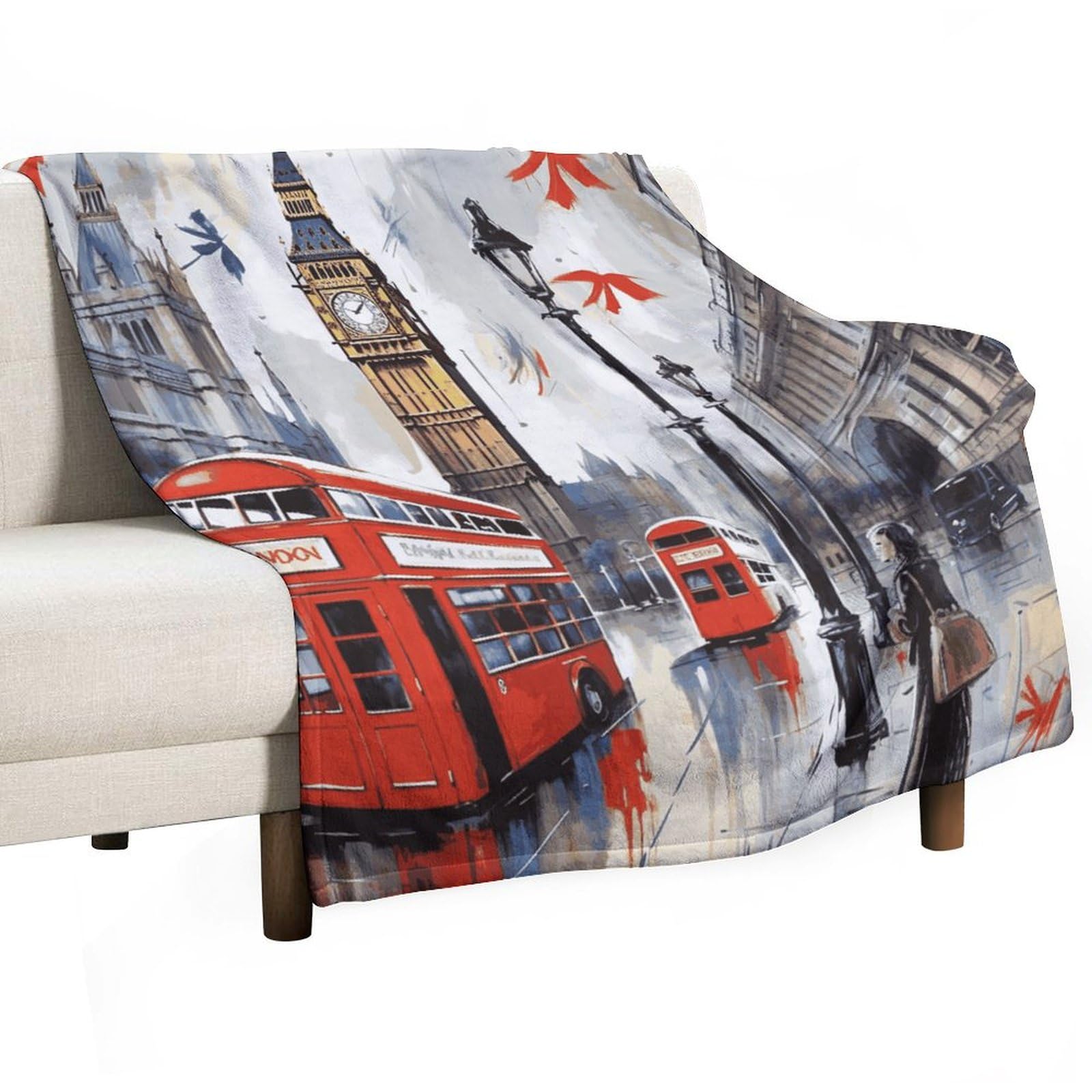 Couverture en flanelle douce et légère, plaid imprimé grand confort