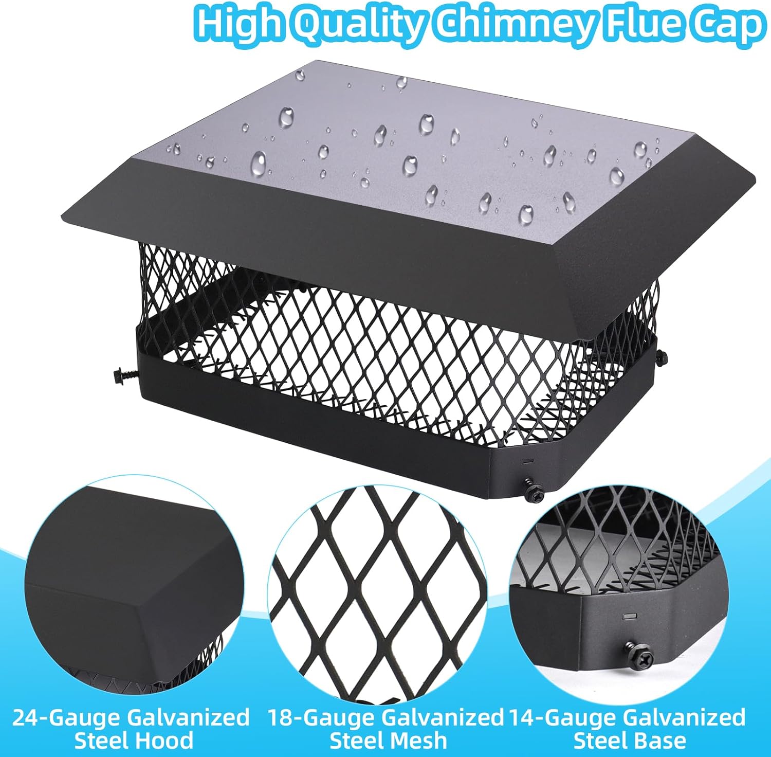 Chimney Cap 9x13 Chimney Cover,Fireplace Chimney Caps for Outside 9x13 | 9x13 Chimney Flue Cap Chimney Rain Cap,Roof Rain Guard Chimney Top Protector Chimney Exhaust Vent Cover for Flue Tile Clay