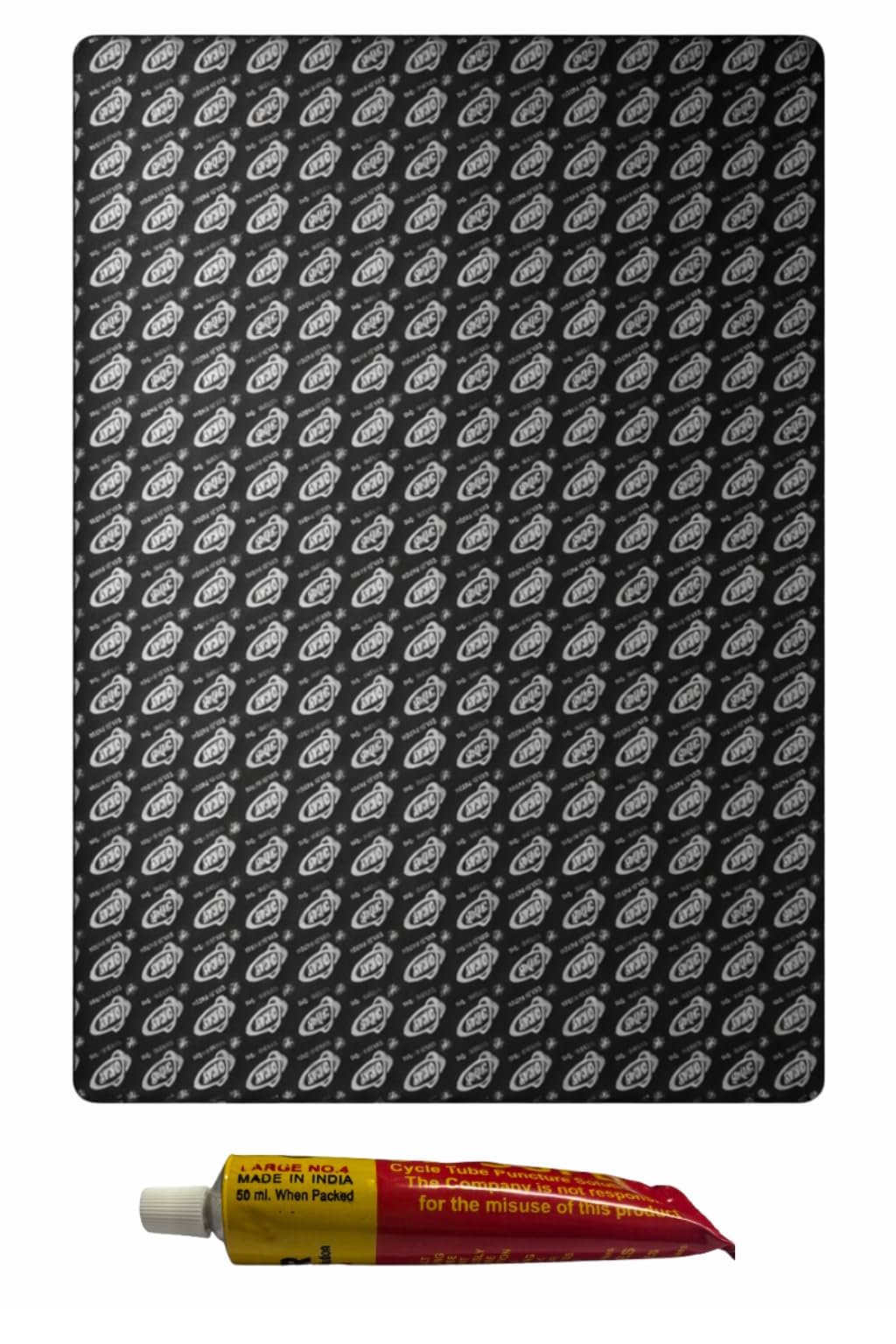 Tubed Type Puncture Patch Sheet for Cycle | Cut and Choose Desired Puncture Patch Shape and Size According to You | Use with Solution/Adhesive(Included) | 1 Sheet 12 × 9 inch Size-image-14