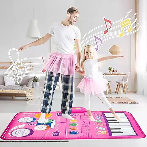 Miniatura 5 de Tapete musical para bebés, juguetes para niños pequeños, 2 en 1, piano musical y alfombrilla de batería, juguetes Montessori, educación temprana,