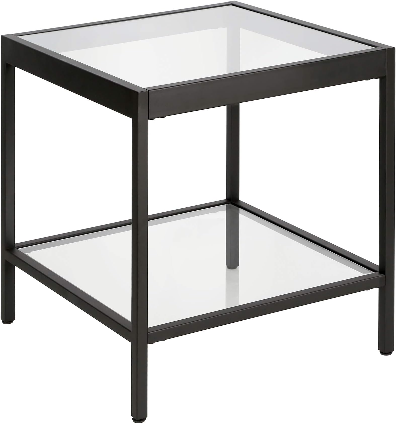 Henn&Hart 20" Wide Square Side Table in Blackened Bronze, Table for Living Room, Bedroom