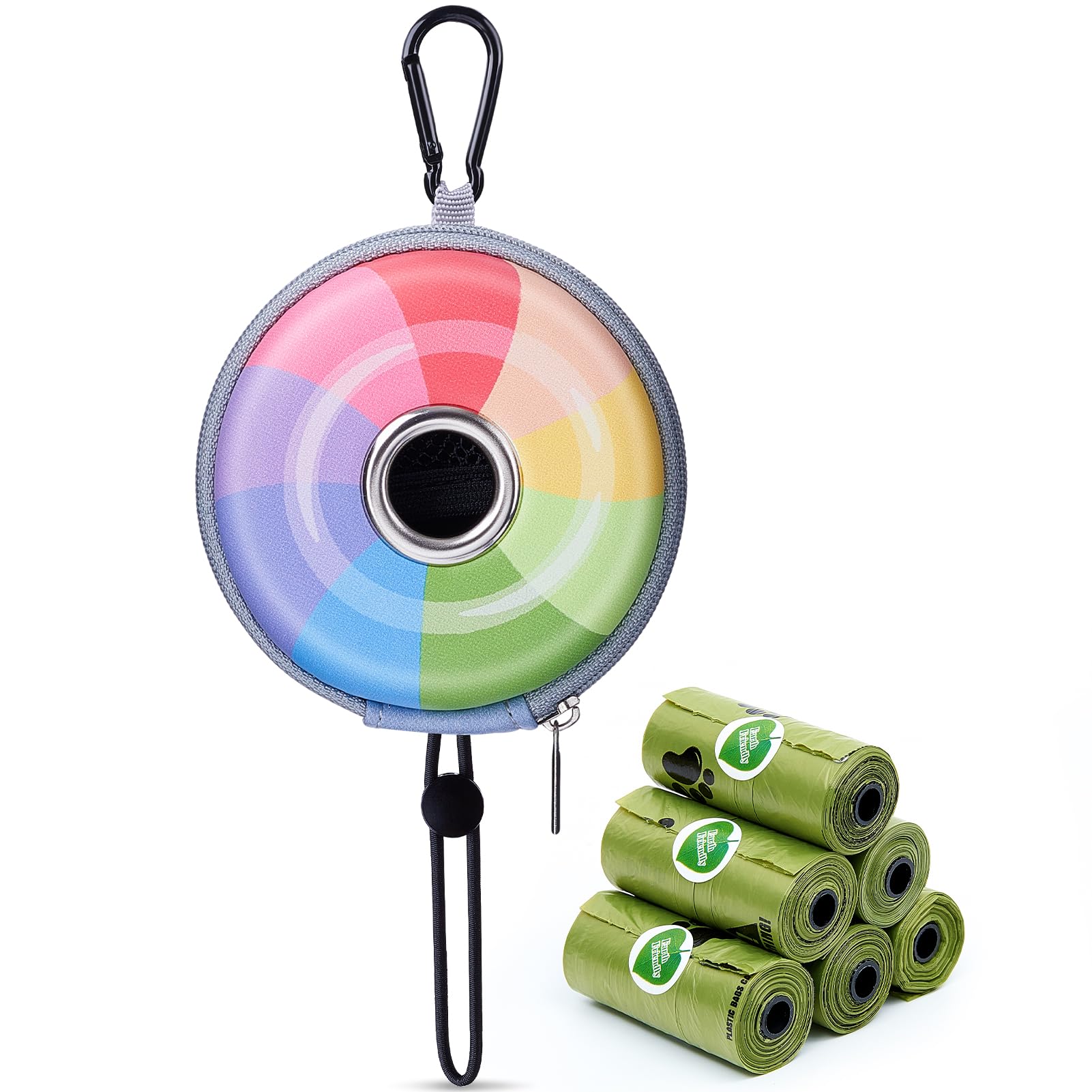 Dog Poop Bag Holder, Dog Poop Bag Holder with 6pack Leakproof Poop Bag