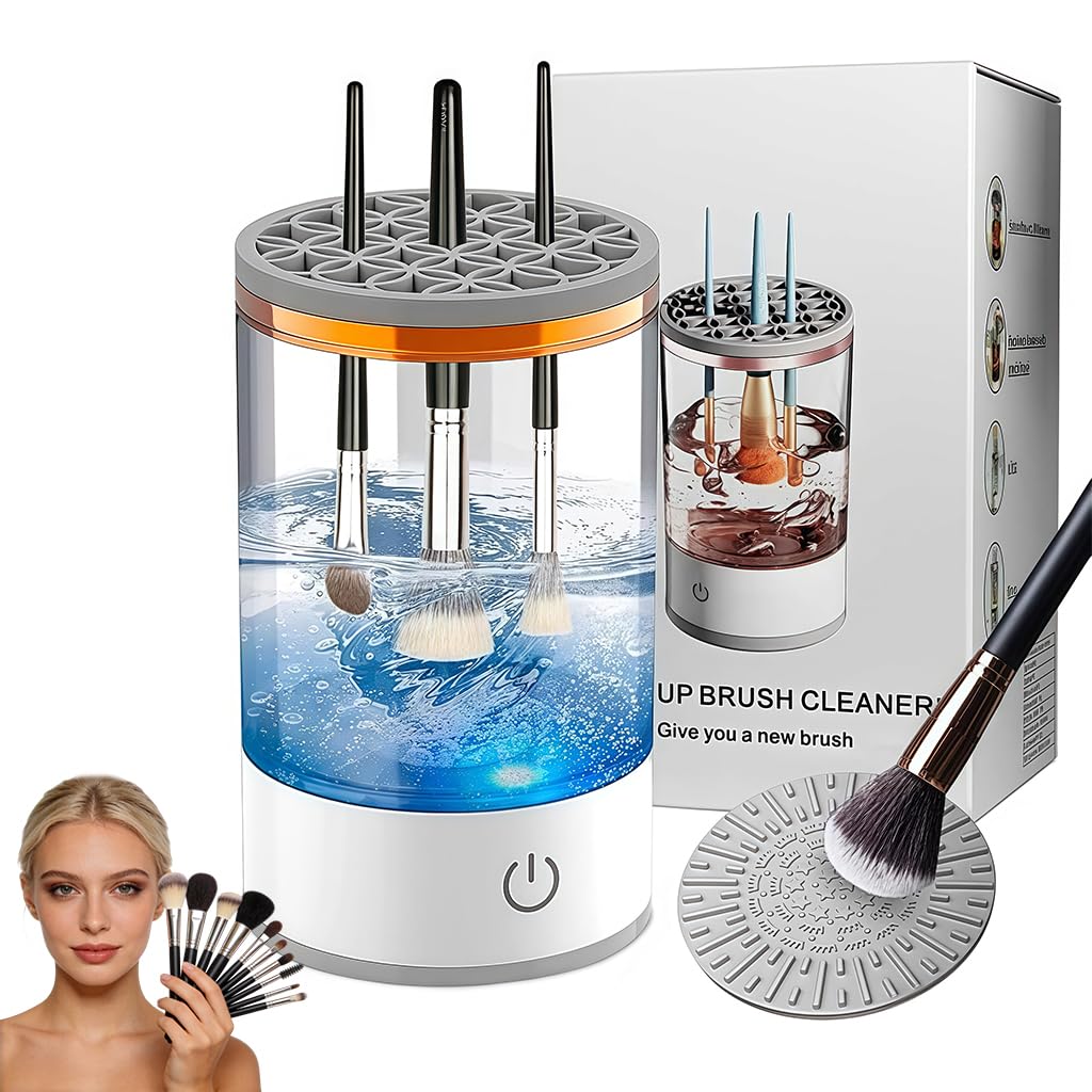 Photo 1 of 3 In 1 Electric Makeup Brush Cleaner Machine,Automatic Makeup Brush Cleaner Electric,Cleaning Tool,Cosmetic Brushes Cleaners,For Deep Cleaning (White)
