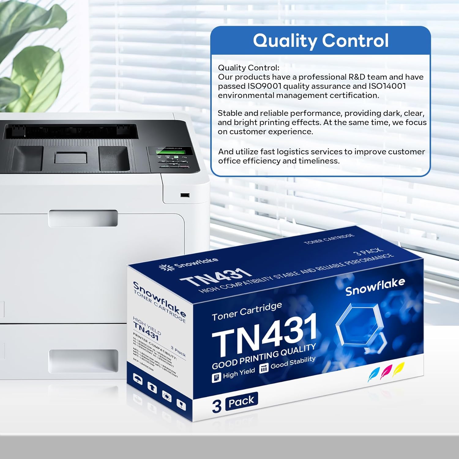 TN-431 TN431 3PK Cyan Magenta Yellow Toner Cartridge Compatible TN431 TN-431 Replacement for Brother TN431 TN-431 MFC-L8900CDW MFC-L9570CDW HL-L8360CDW Printer.