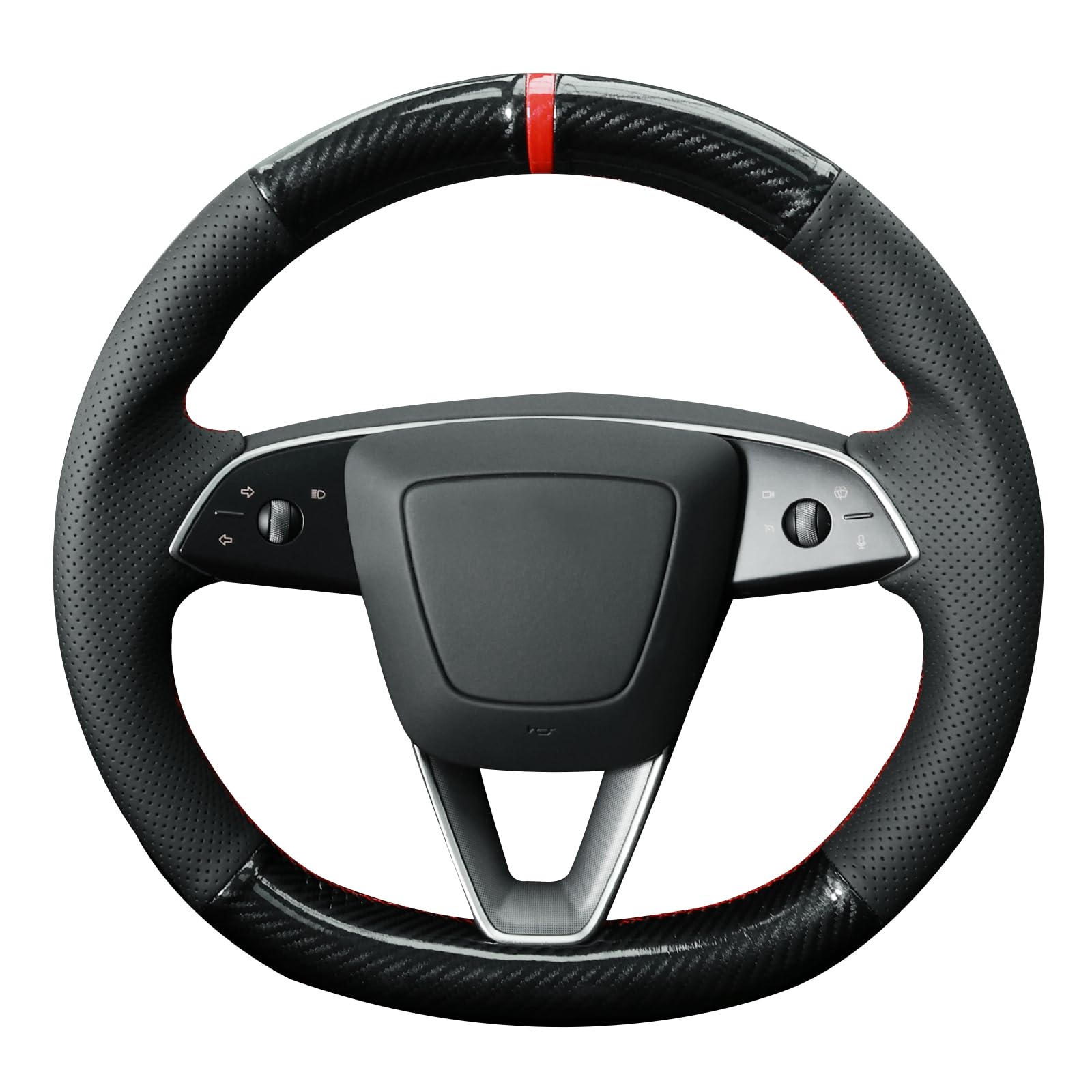 MEWANT DIY Stitching Steering Wheel Cover Wrap for Tesla Model 3 Highland 2023-2025/Model Y 2025 Accessories