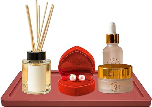 Miniatura 8 de YELLOW LOTUS Bandeja de tocador rosa  Pequeña bandeja de perfume para tocador, pequeñas bandejas de madera para decoración, bandeja de joyería de