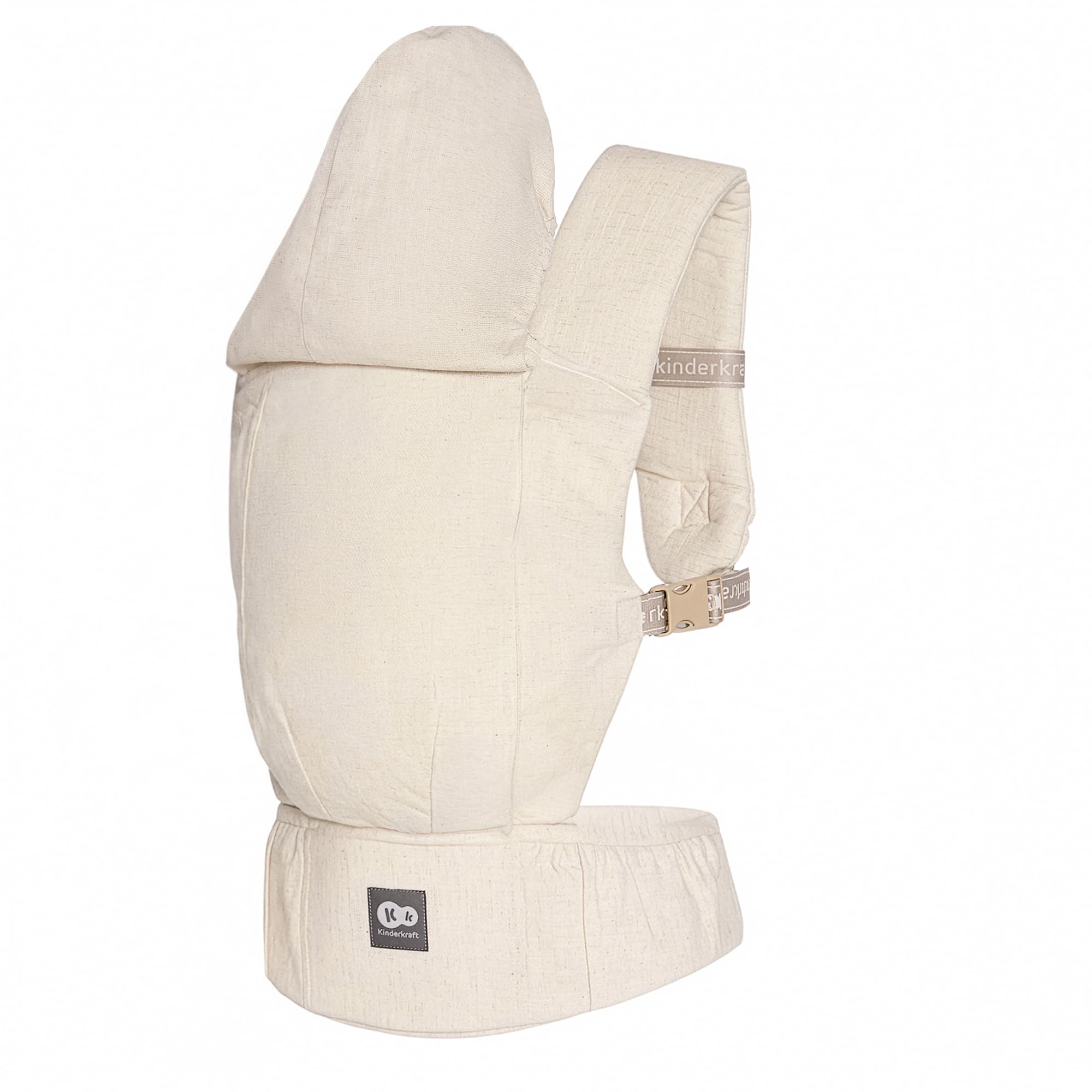 Kinderkraft portabebés ergonómico ELARA desde los 3 meses hasta 20 kg, 2 posiciones: delante y a la espalda, panel ajustable, bolsillos, capucha desmontable, lino y algodón transpirables