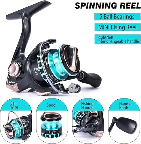 Miniatura 6 de Sougayilang Combo de caña y carrete de pesca en hielo, kit completo de equipo de pesca en hielo, incluye plantilla de hielo y accesorios de pesca en