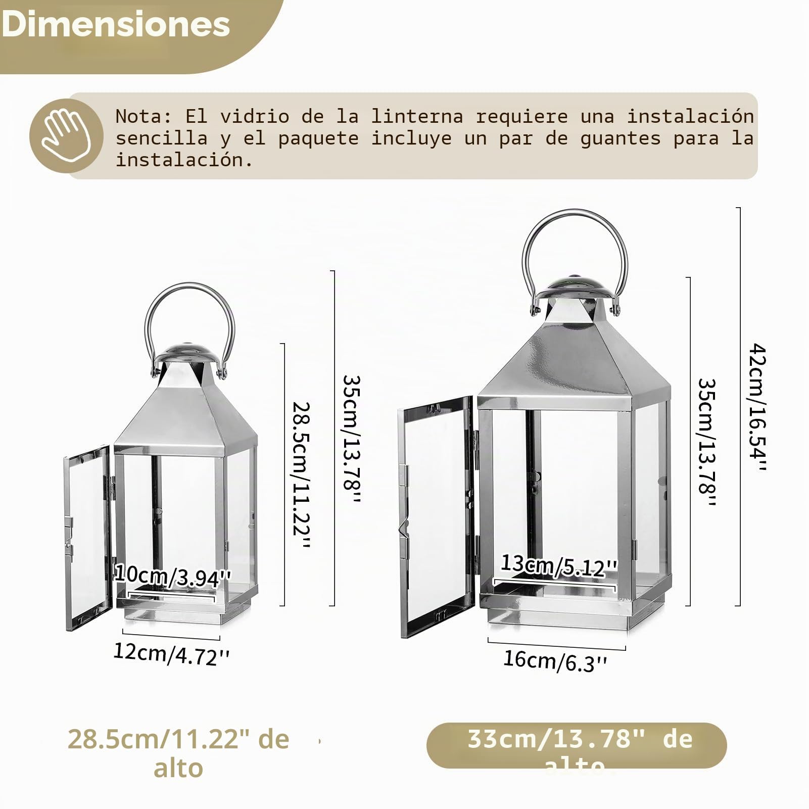 NUPTIO Tumba Linterna Cementerio Linternas para Velas: 35cm Al Aire Libre De Metal Linterna Linterna Urna De Plata Tumba Resistente A La Intemperie Luz del Viento Al Aire Libre Gran Jardín Interior