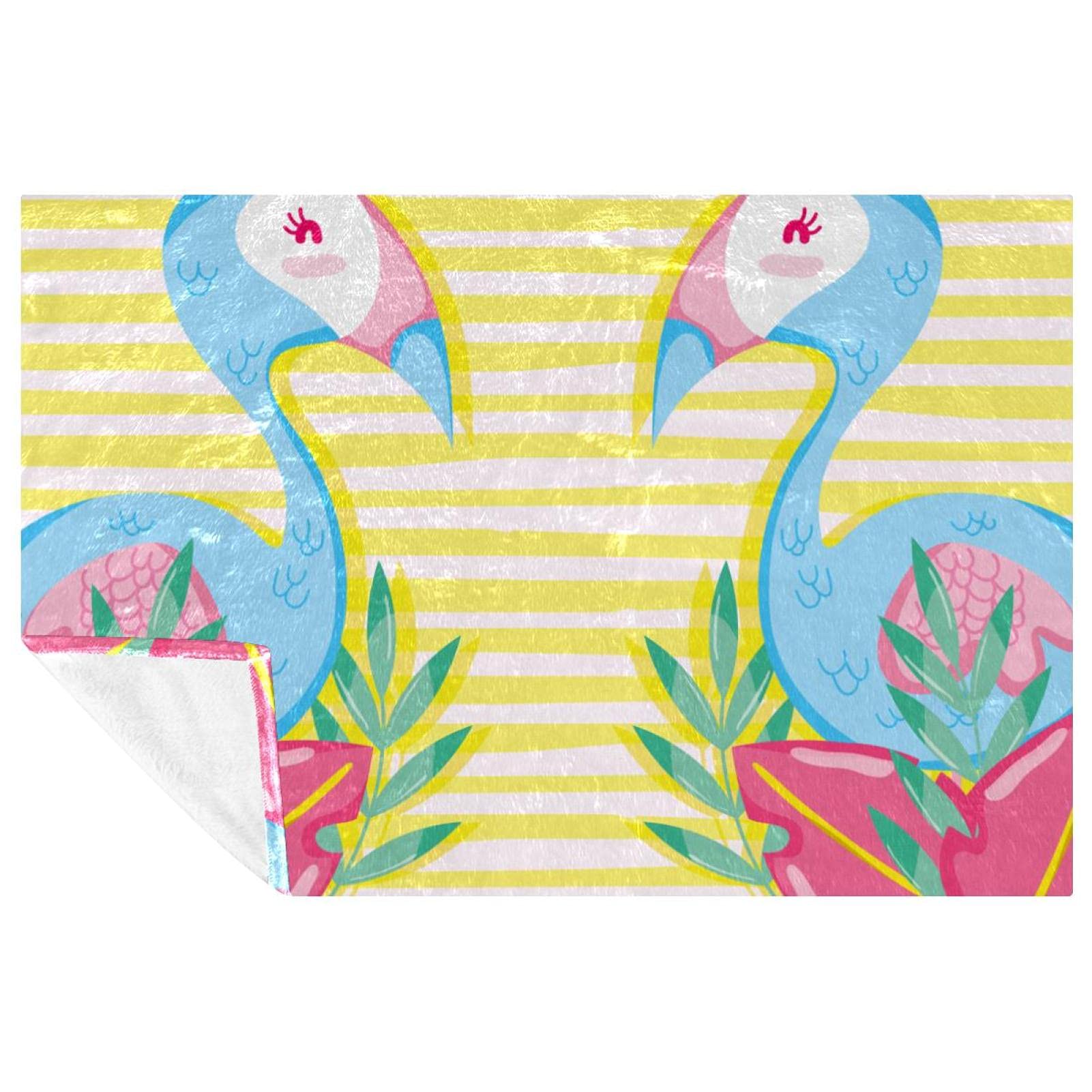 Plaid flamant rose contre les soirées fraîches sur le canapé ou au lit 150x100