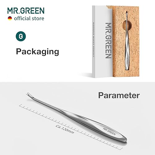 Miniatura 7 de MR.GREEN Expulsador de cutículas, removedor de piel muerta, herramientas de manicura de acero inoxidable, cortador de cutículas, raspador de esmalte