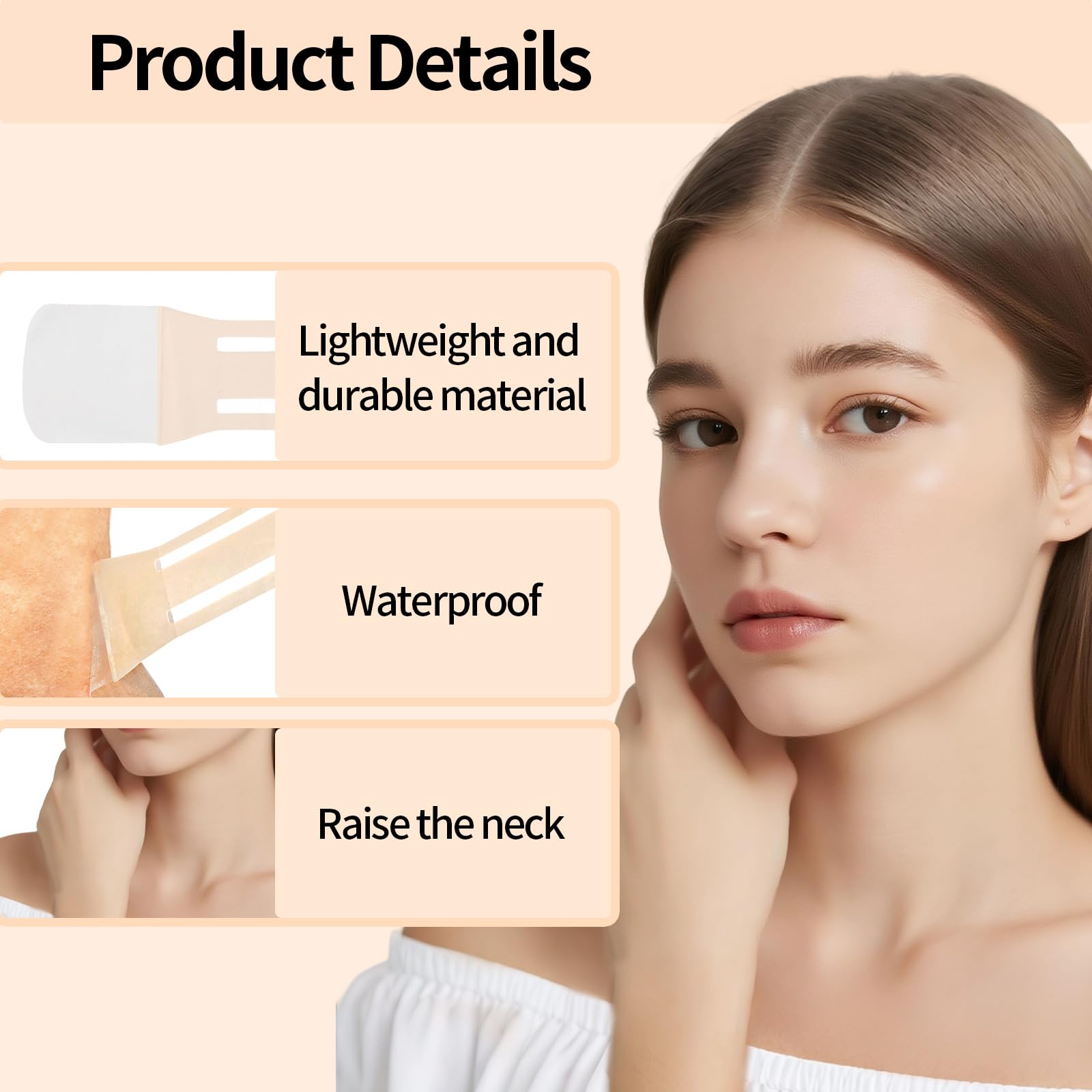 4pz Strisce Lifting per Collo & 20pz Cerotti, Effetto Lifting e Rassodante Invisibile Leviga Pelle in Pochi Secondi per Donne Collo Viso Mento