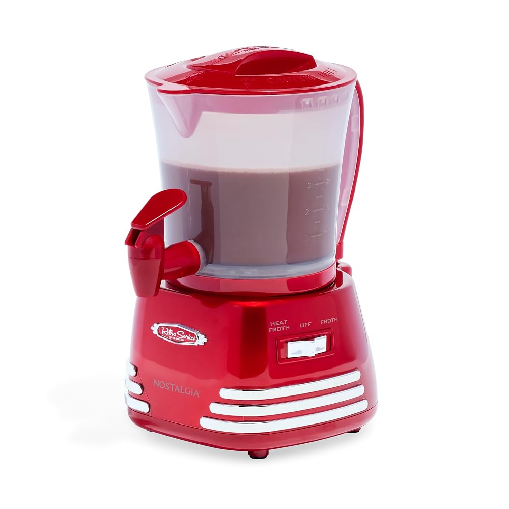 Ultimate Collection Nostalgia Retro Frother and Hot Chocolate Maker – 32 Oz Dispenser for Coffees, Lattes, Cappuccinos in Red Ultimate Collection Nostalgia Retro Frother and Hot Chocolate Maker – 32 Oz Dispenser for Coffees, Lattes, Cappuccinos in Red