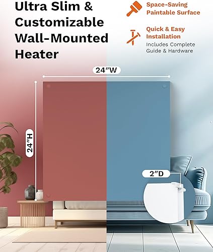 Miniatura 3 de Calentador de panel de convección doble  Calentador de espacio doble Amaze de 400 W de eficiencia energética con protector de calor y kit de montaje