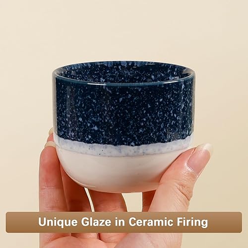 Vista 47 de Juego de tazas de café de cerámica, tazas de café One Shot, tazas de café pequeñas de doble pared Demitasse para expreso, juego de tazas de café