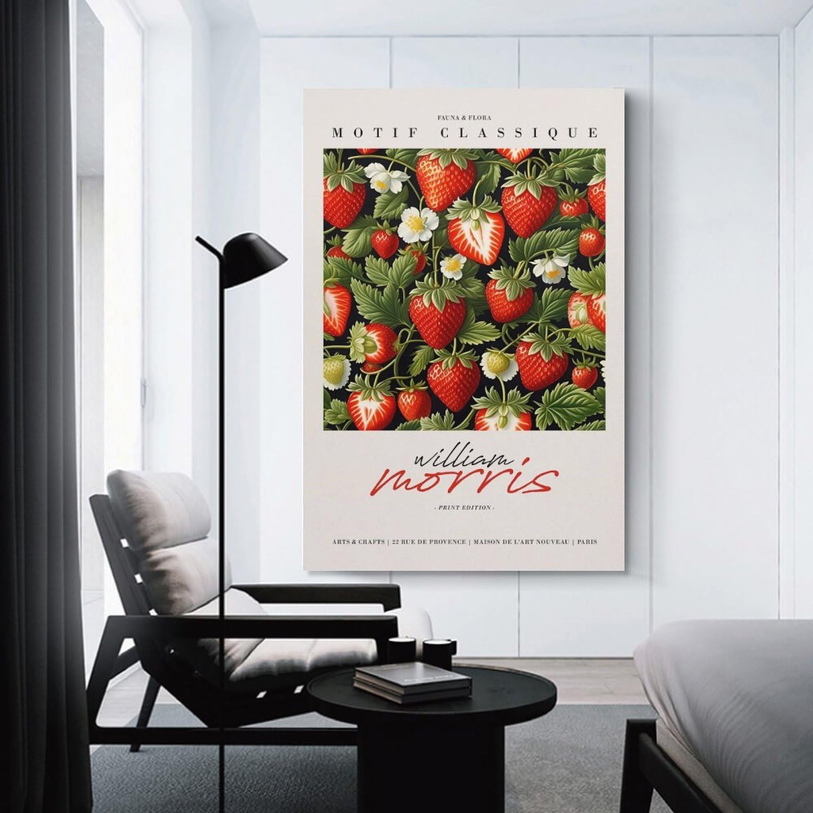 Junmoney Room Decor Wall Art William Morris Strawberrie, 12x18inch(30x45cm), for Gallery Wall Layouts in Home Or Office, Home Wall Art for Statement Displays