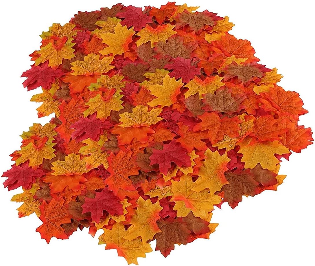 Lot De 1 000 Grandes Feuilles D'érable Artificielles En Soie Pour Mariages, événements, Scrapbooking, Décorations De Thanksgiving (300