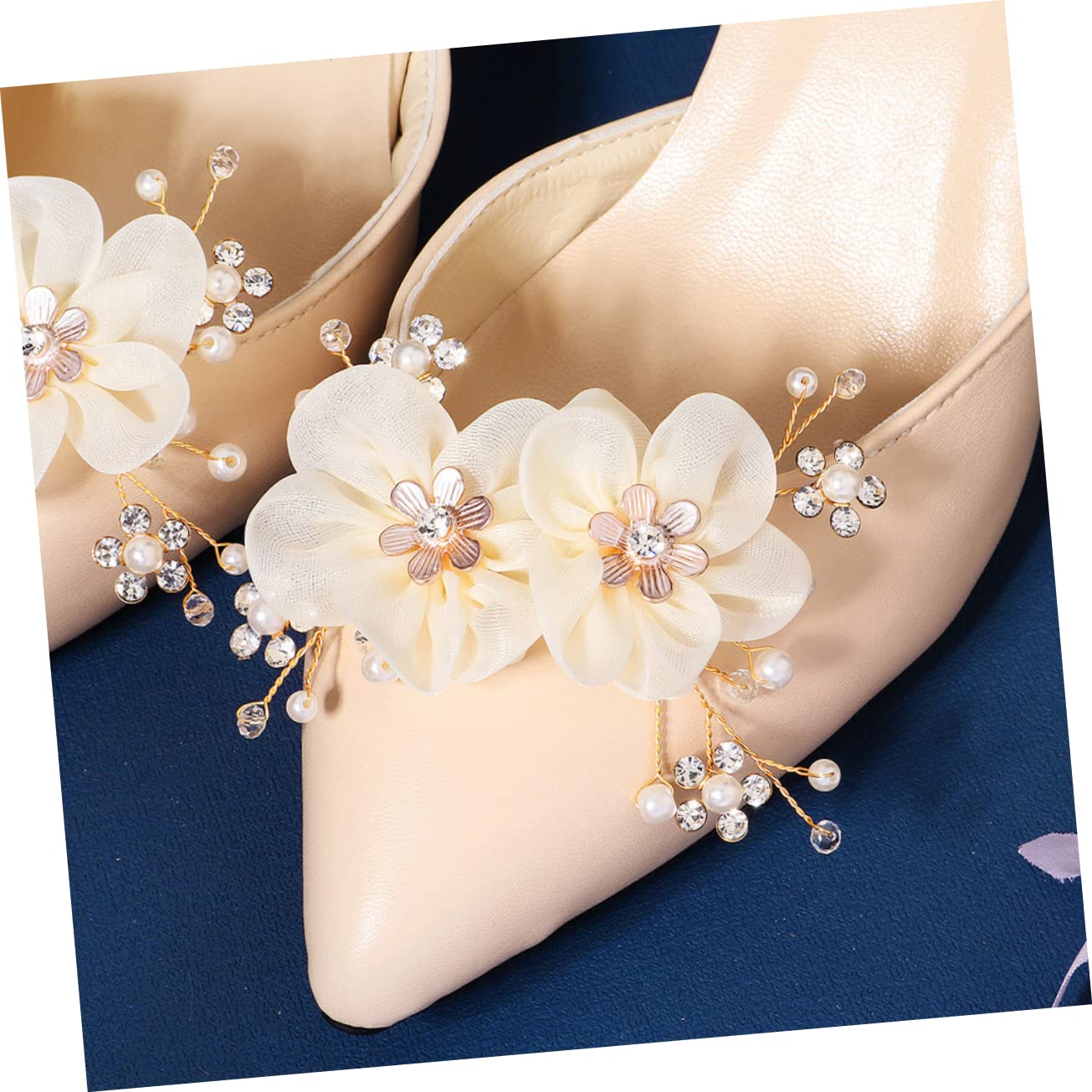 SOIMISS 6pezzi Clip Per Scarpe Da Sposa Con Fiori e Strass Decorazioni Eleganti Per Cerimonie Nuziali Accessori Rimovibili Per Scarpe Raso Sandali e Décolleté