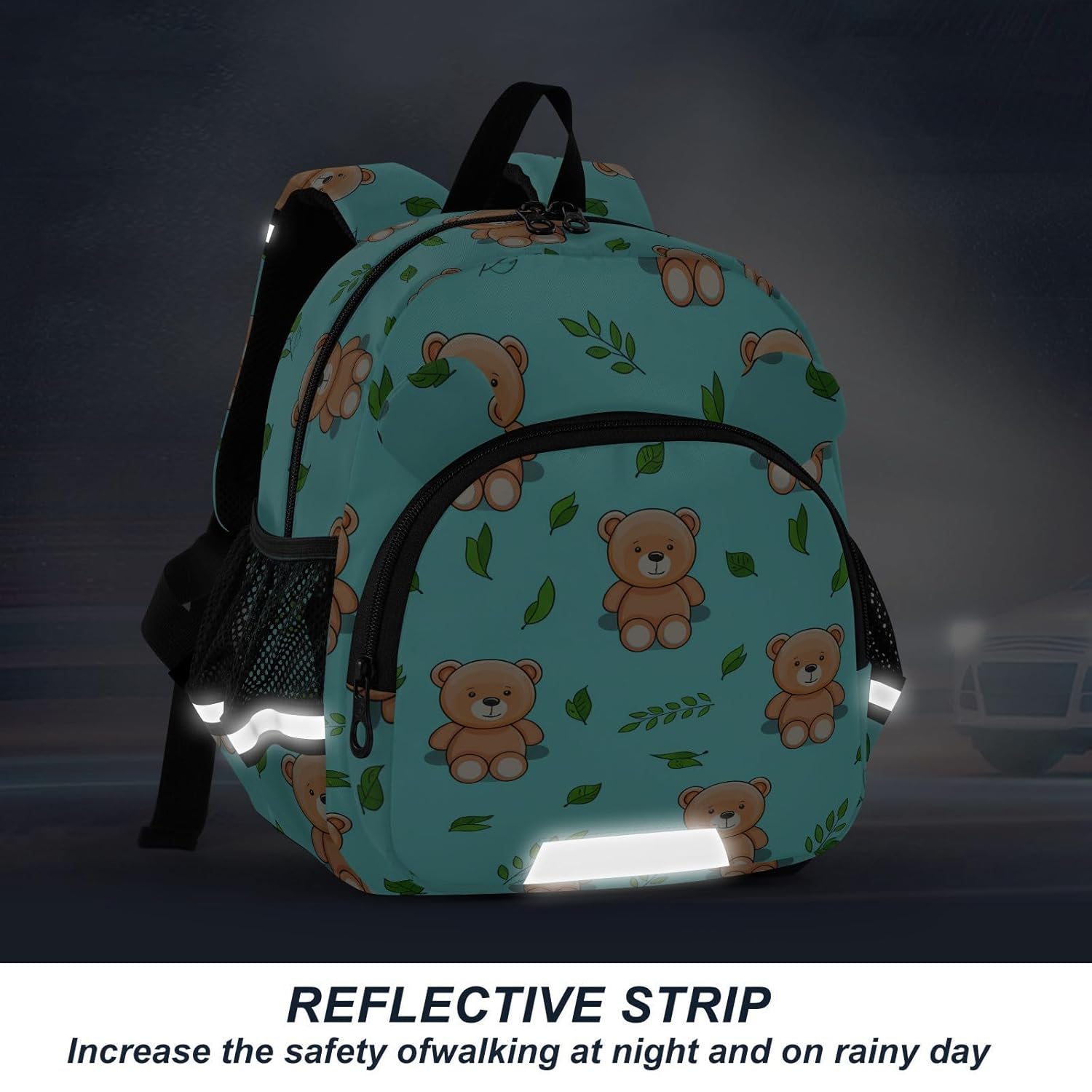 Teddy Bears Leaves Toddler Harness Backpack for Boys Girls 3-6 Years Kids Backpack with Anti Lost Safety Leash Child Leash Backpack for Travel Walking Preschool