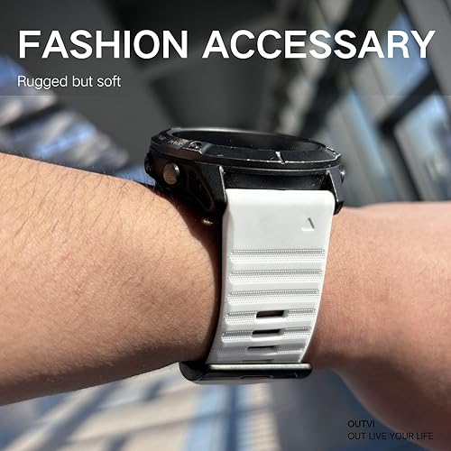 Vista 19 de Correa de reloj de 1.024 in para Garmin Fenix 7x Sapphire Solar Fenix 6x Pro Solar Fenix 5x 3 horas de liberación rápida de silicona para reloj