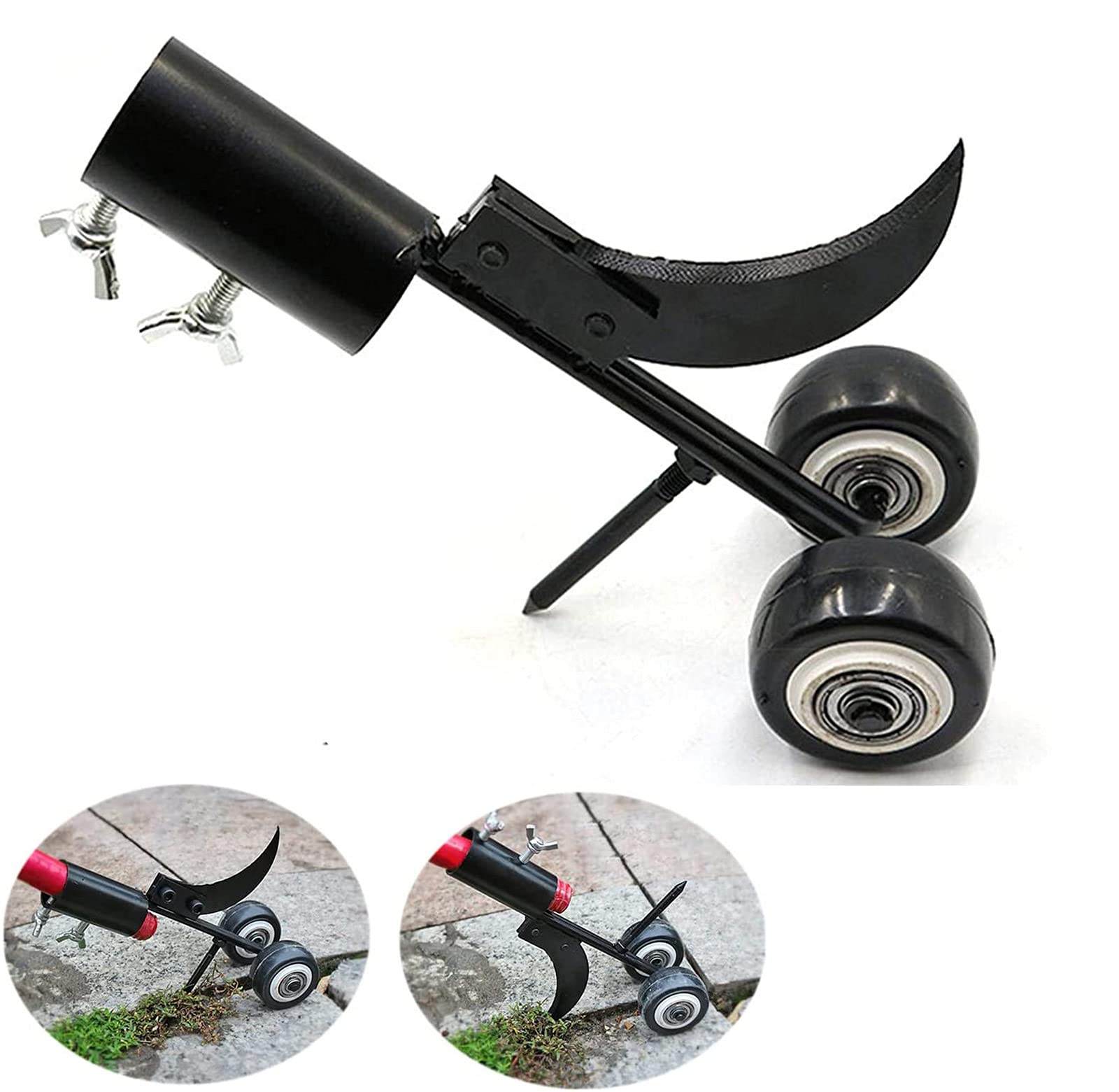 2 in 1 Desherbeur Telescopique,Outil De Désherbage De Terrasse,Désherbeurs Manuels avec Roues,Longueur Évolutive 56-95CM,pour Jardin, Patio, Allées Et Trottoirs