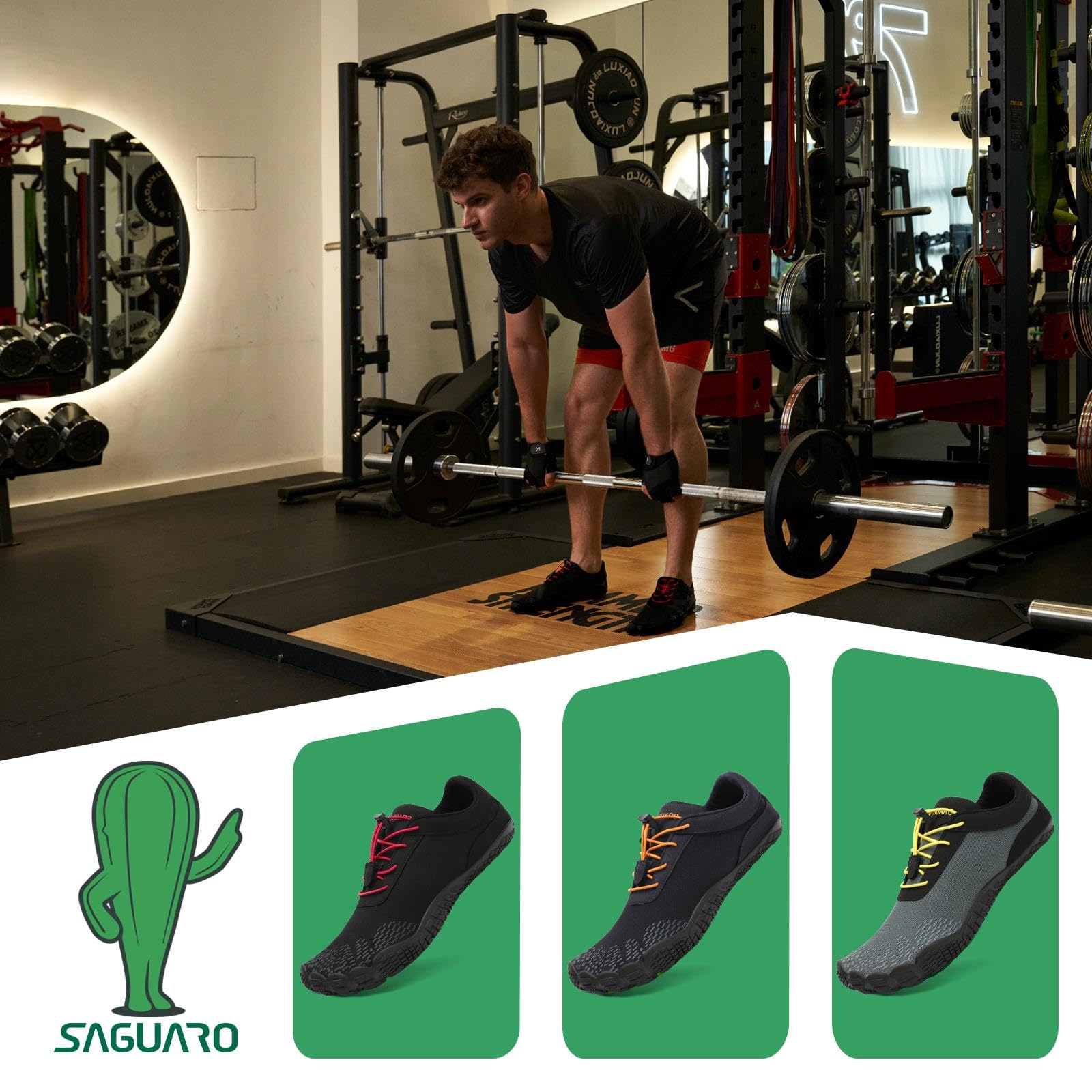 SAGUARO Zapatillas Minimalistas Barefoot Hombre Mujer - Ligeras Antideslizante Respirable - con Caja Tox Ancha y Suela Zero Drop — view 8