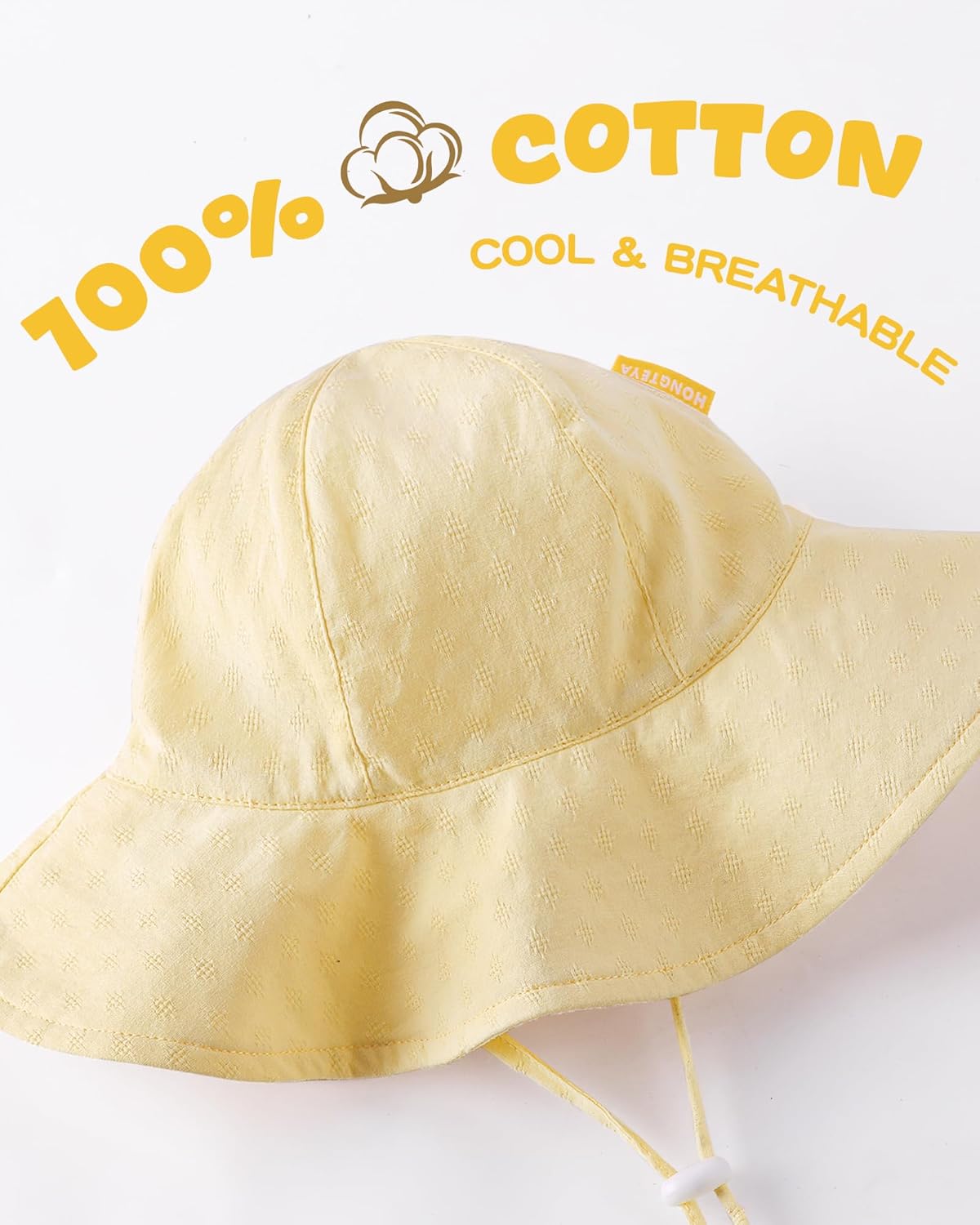 HONGTEYA Baby Sun Hat Toddler Girls Wide Brim Infant Beach Outdoor Summer Hat Sun Protection UPF 50+ - Image 5