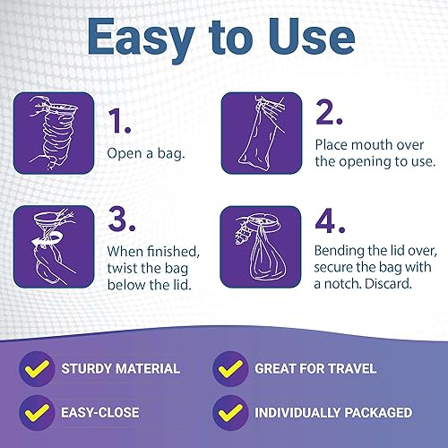 Miniatura 3 de WECARE Bolsas desechables para niños para náuseas y mareos por movimiento, envueltas individualmente, paquete de 20 unidades, estampado de