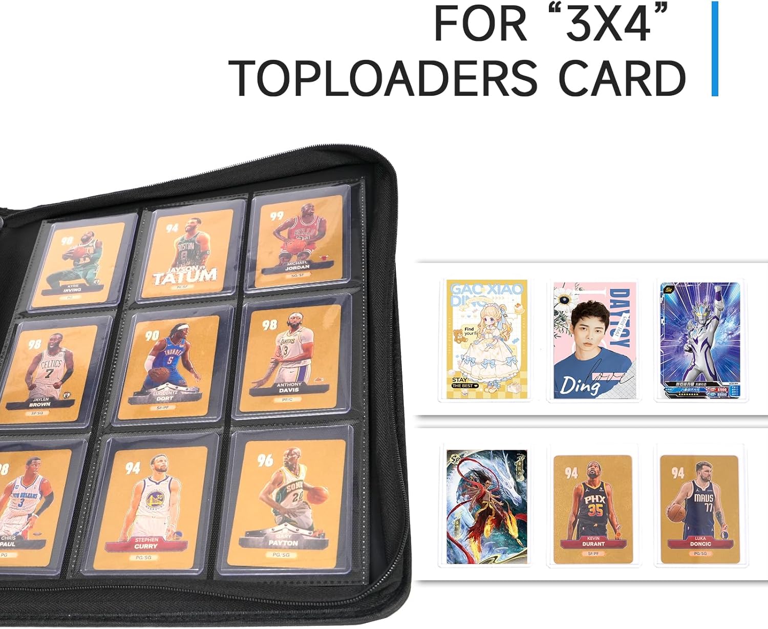Toploader Binder, 9-Pocket Pages Holds 324 Toploaders Top Loader Binders with Sleeves for 3"x4" Toploaders for TCG, MTG Card Binder, Sports or Trading Cards Binder