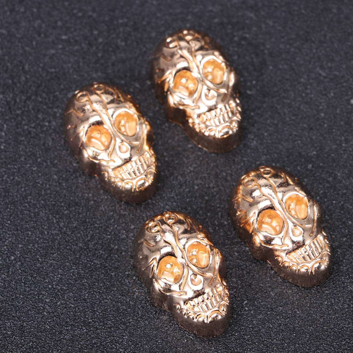 50x Biker Skull Skeleton Rivetti In Pelle Set Per Borsa Abbigliamento - Foto 3