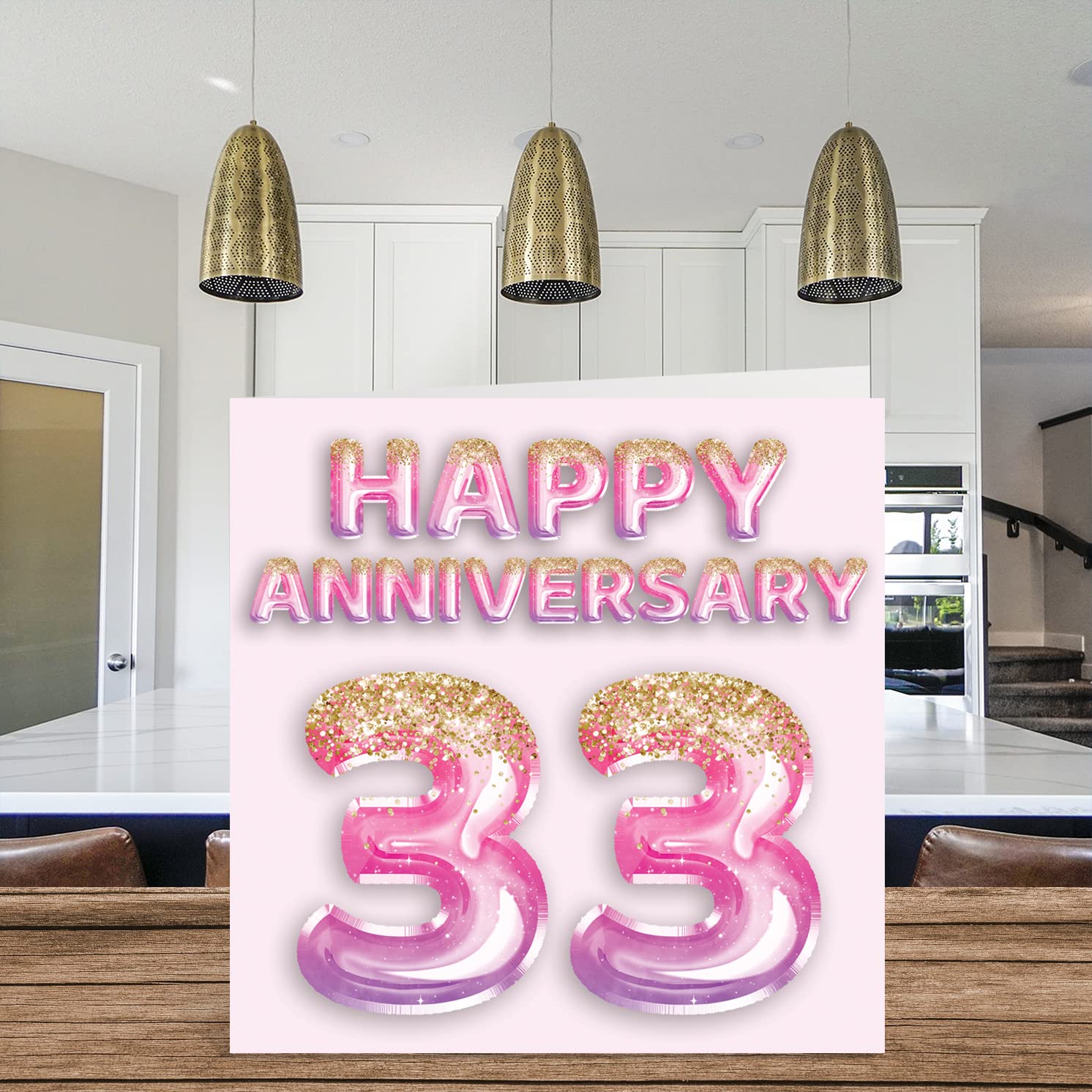 Jolie Carte De 33e Anniversaire Pour Femme, Petite Amie, Mari, Petit Ami – Ballons Roses Et Violets à Paillettes – Cartes De Vœux De 145 Mm Pour Anniversaires De Mariage