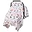 Muslin Carseat Cover for Babies, Metplus Breathable Infant Carseat Cover Lightweight Baby Carrier Cover for Girls Boys, Fit Spring Summer/Hot Days/Warm Weather, Pink Floral