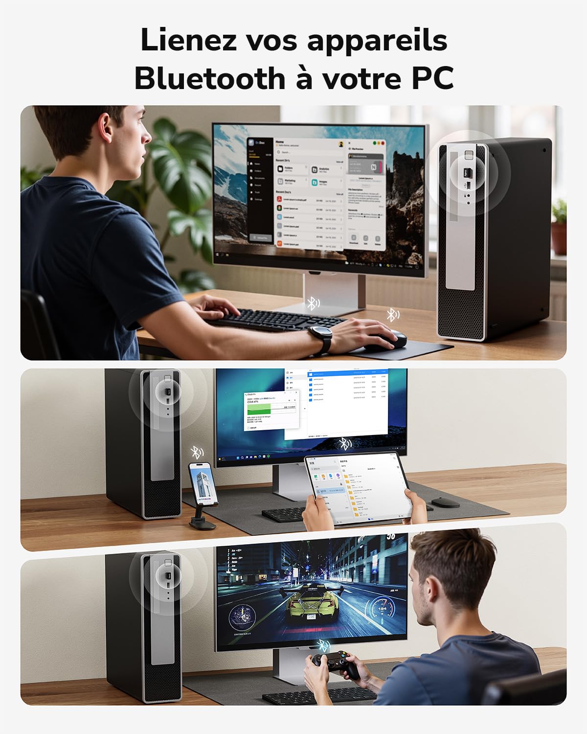 Cudy Adaptateur USB Bluetooth 5.3 Nano Plug and Play pour PC Windows 11/10/8.1/7