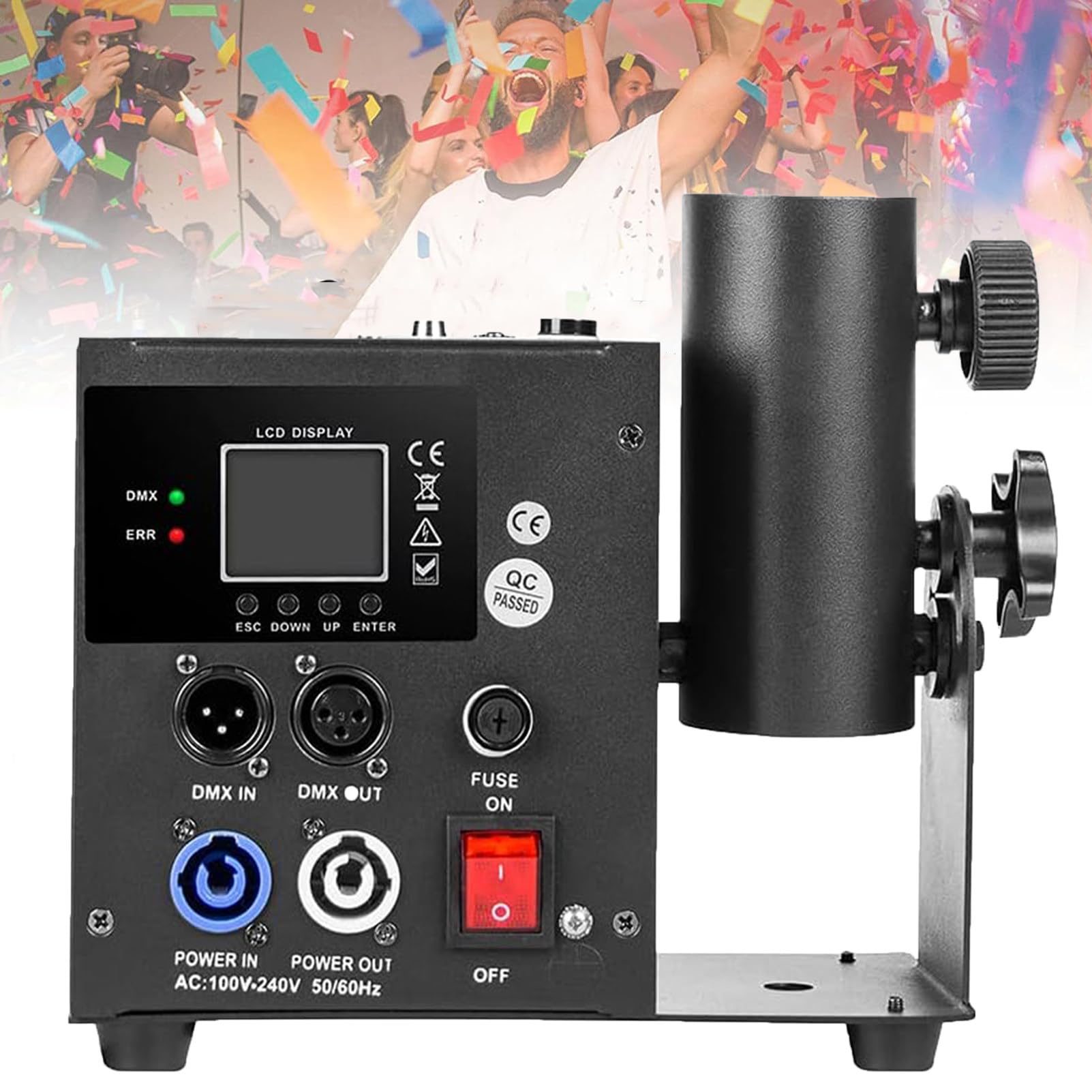 Máquina de cañón de confeti Lanzador de confeti Cañón Eléctrico Individual DMX Efecto de escenario Soplador
