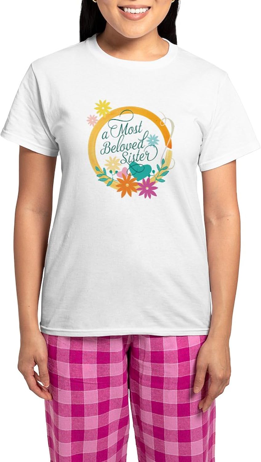 CafePress A Most Beloved Sister Women's Light Pajamas Women's Novelty Cotton Pajama Set, Comfortable PJ Sleepwear