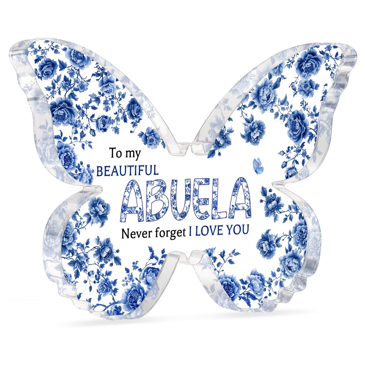 Mothers Day Gifts for Abuela Delicate Abuela Gifts from Grandkids Acrylic Butterfly Piece Decorations 4.5 x 3.5 inch Mothers Day Birthday Gifts for Abuela, Gifts Ideas for Abuela Blue