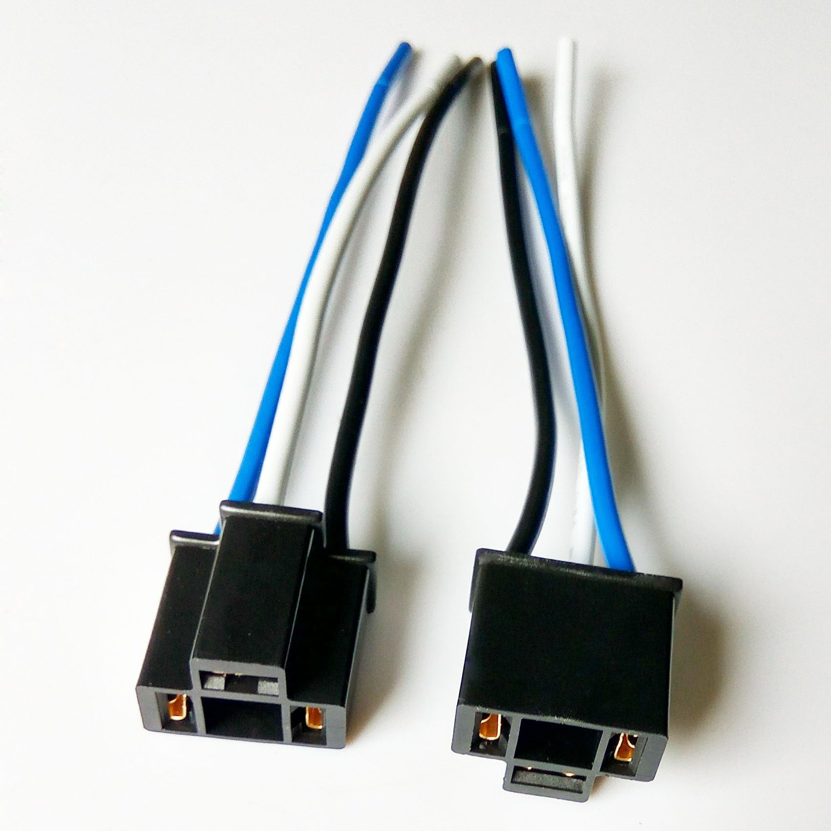 BYOPTO 2 Pcs (H4/9003/HB2/HS1 Female Nylon) Car Auto Truck Headlight Fog Brake Turn Signal Light Bulb Socket Holder Replacement Connector Wire Harness