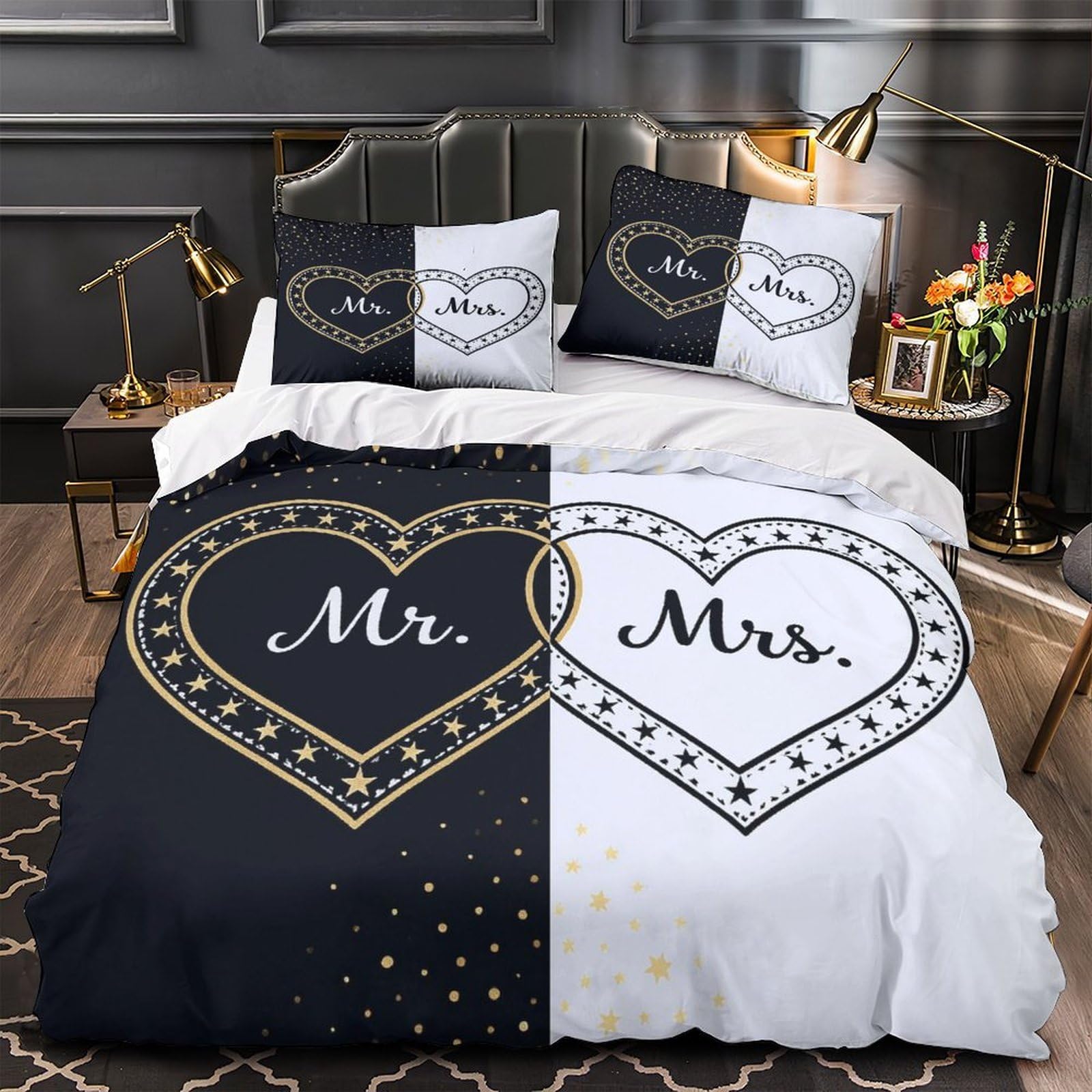 Parure de lit motif cœur en cadeau idéal pour couple et amoureux