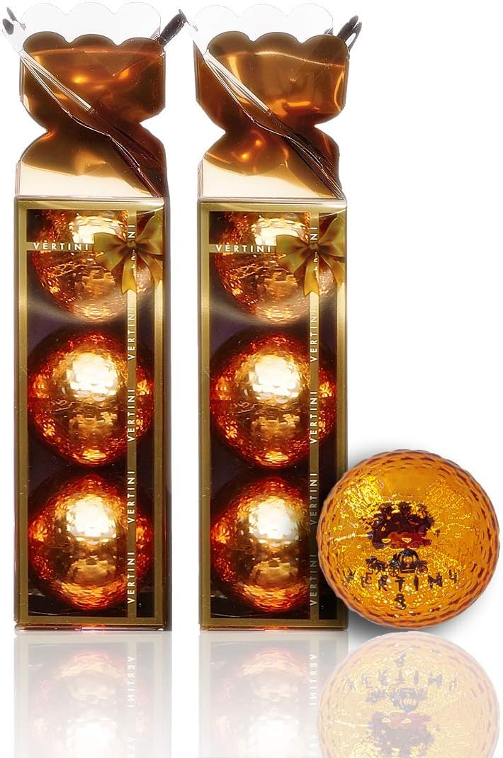 Vertini Super Sonic Brilliantly Colored Golf Balls 1 Set (3 PCS x 2), Good Visibility & High Velocity Long Distance, Luxury Golf Ball Gifts for Men, Women, Beginner Brown