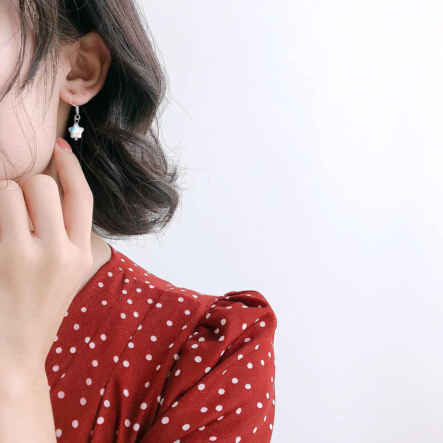 Elecrelive 100pcs Transparent Glass Star Beads Glass Crystal Star Loose Beads Colorful Star Shape Spacer Beads for DIY Necklace Bracelet Jewelry Making Hole: 1mm (AB Color 3) - Image 5