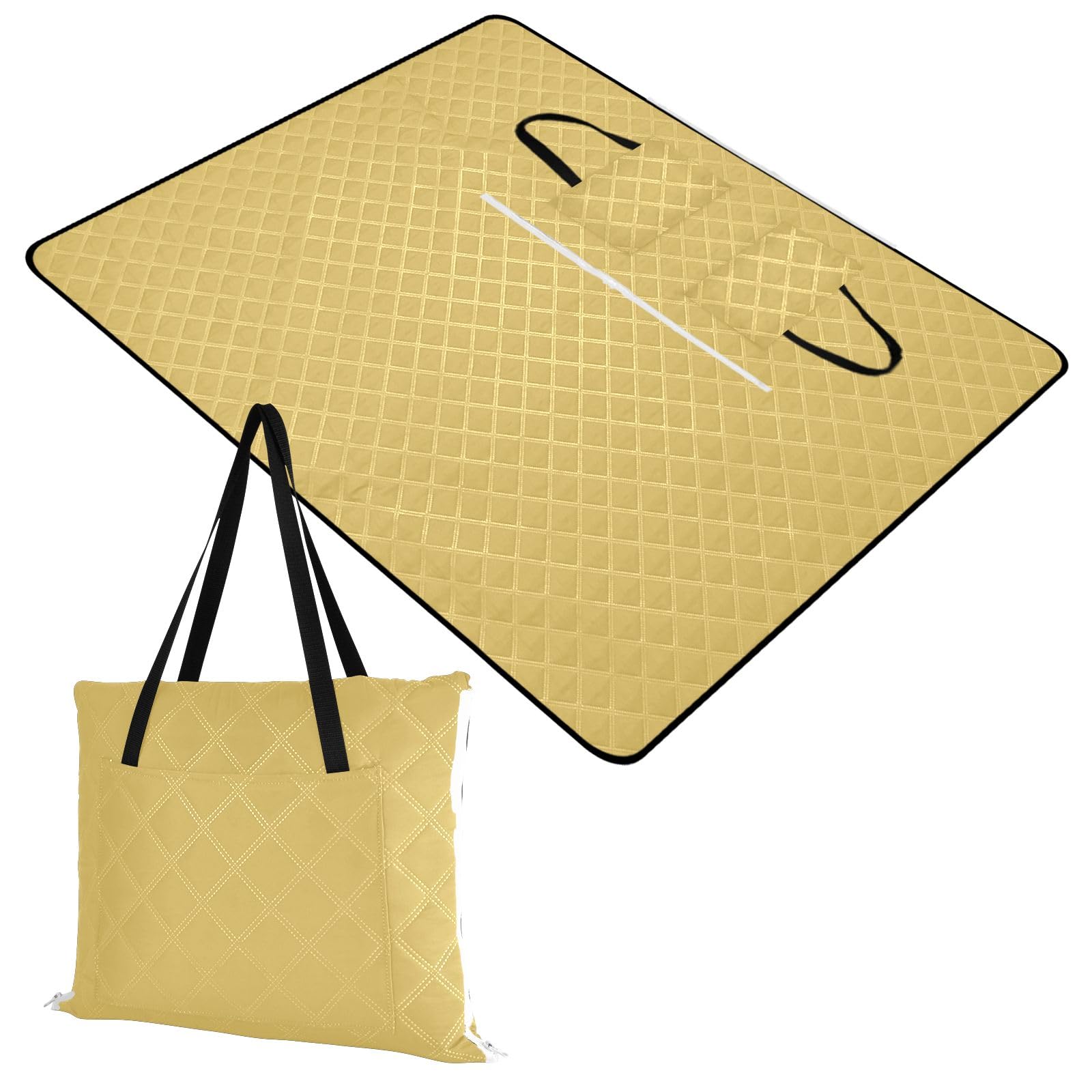 ODAWA Jasmine przenośny koc piknikowy duży koc zewnętrzny składa się do torby na zakupy na zewnątrz koc piknikowy, 203 cm x 299 cm