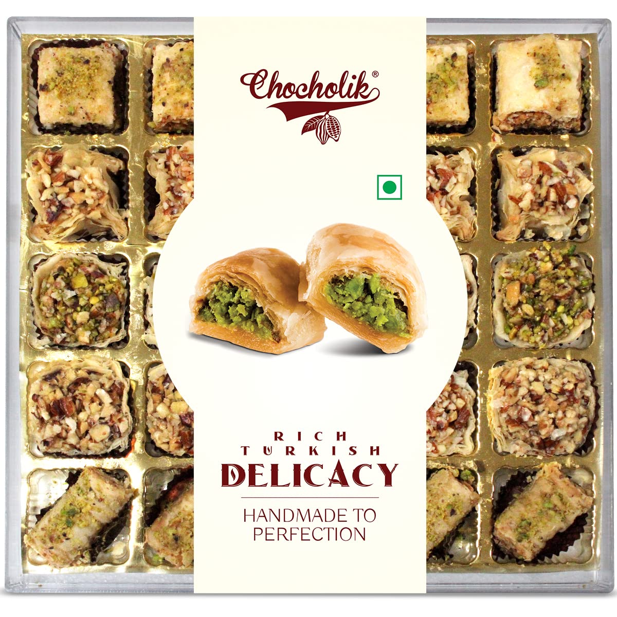 Chocholik Baklava Rich Turkish Delicacy Authentic Baklava, Handmade To Perfection, Exclusive Sweet Delight for Any Occasion, 450g (B0C1V3ZY15) Amazon Price History, Amazon Price Tracker