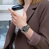 Vista 5 de Juntan Correa de reloj de liberación rápida de 7 cuentas, 0.787 pulgadas, 0.867 pulgadas, correa de reloj de acero inoxidable para hombres