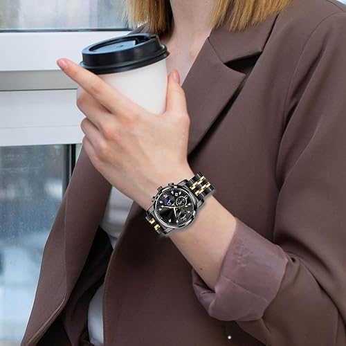 Miniatura 5 de Juntan Correa de reloj de liberación rápida de 7 cuentas, 0.787 pulgadas, 0.867 pulgadas, correa de reloj de acero inoxidable para hombres y