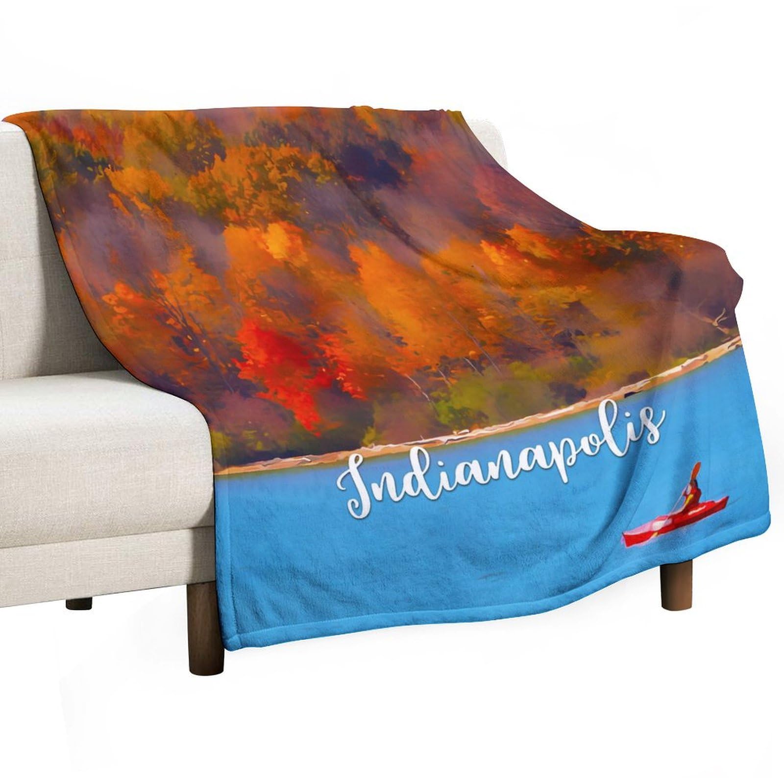 Couverture polaire Skyline Indianapolis le cadeau idéal de 177x203 cm pour hommes et adolescents